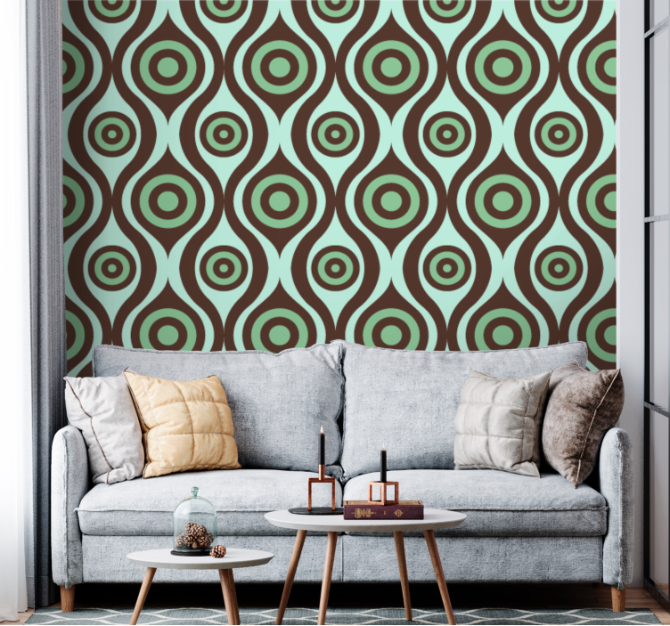 Circles Pattern geometric wallpaper - TenStickers