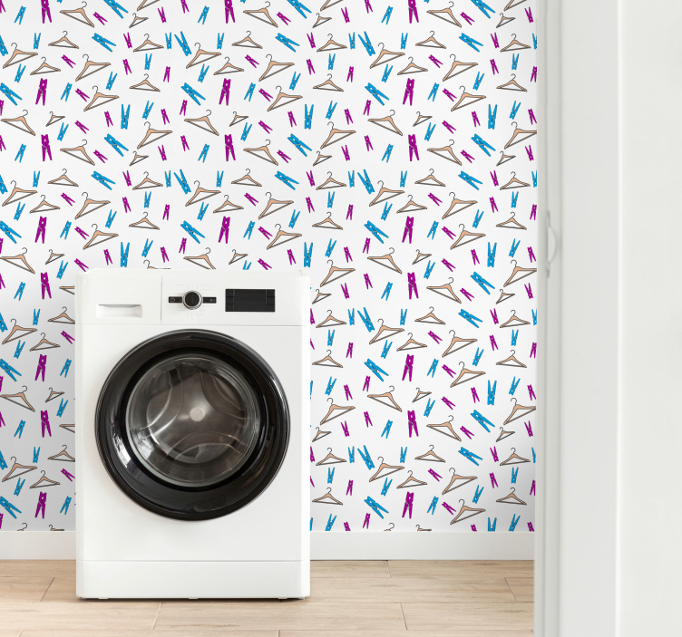 Clothes And Hangers customised wallpaper - TenStickers