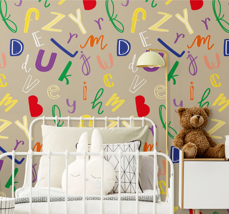 Colorful alphabet letter wallpaper - TenStickers