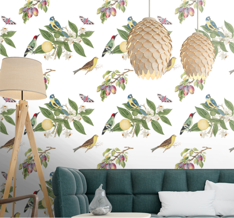 Colorful paradise birds wallpaper - TenStickers
