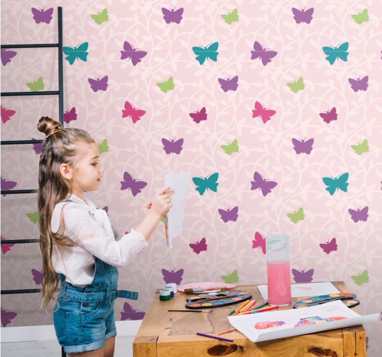 Colorful Fluttering Wings butterfly wallpaper - TenStickers