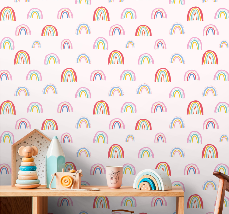 Colorful rainbow patterns kids wallpaper - TenStickers