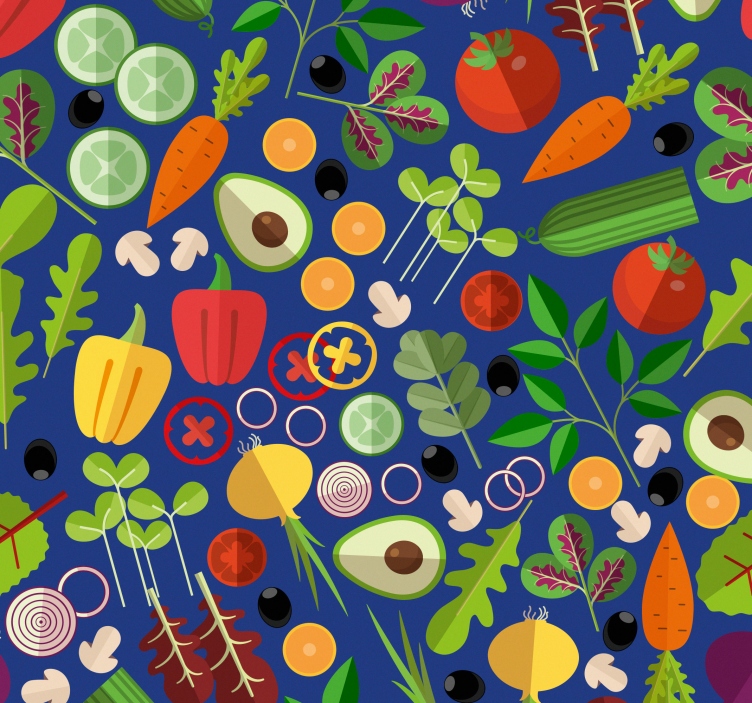 Colorful vegetables  kitchen wallpaper - TenStickers