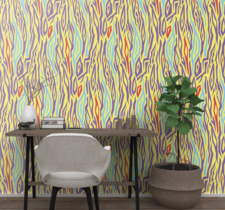 Colorful waves abstract wallpaper - TenStickers