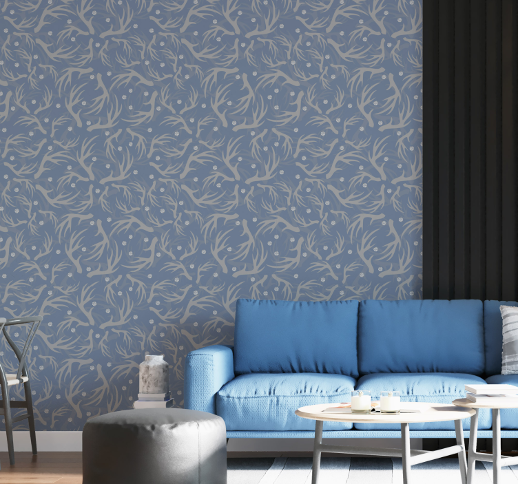 Coral Motif living room wallpaper - TenStickers