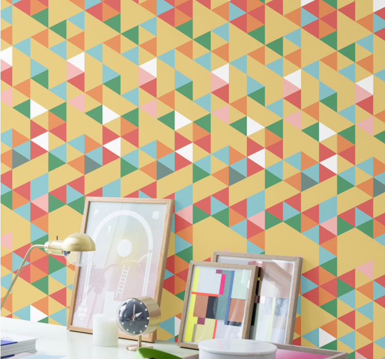 Creative abstract pattern triangle wallpaper - TenStickers