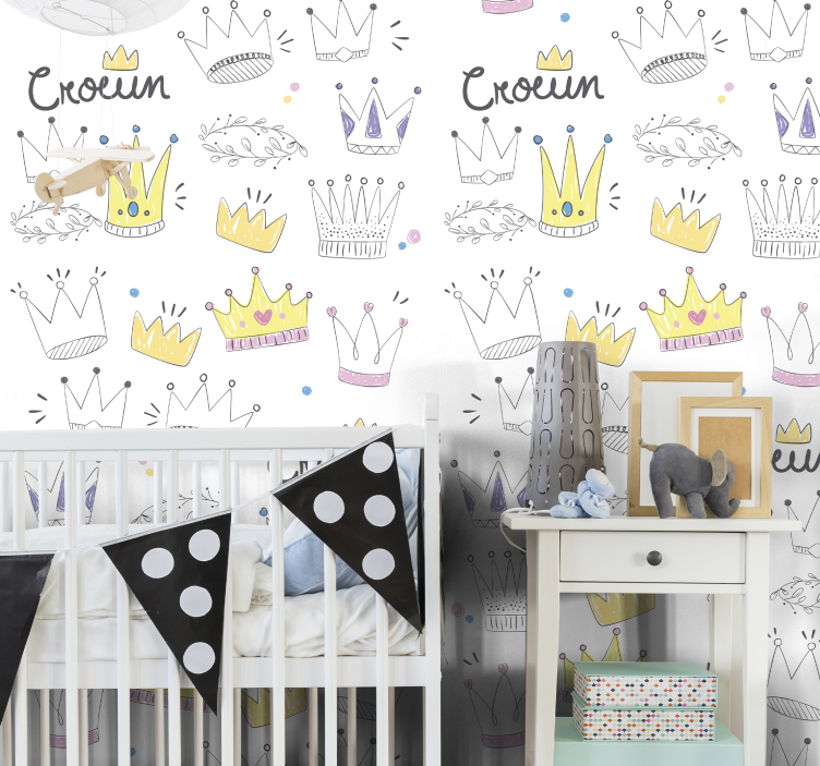 Crown Pattern Design kids wallpaper - TenStickers