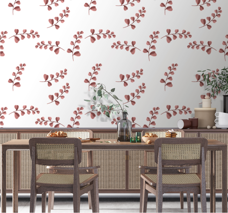 Delicate white vine floral ornament wallpaper - TenStickers