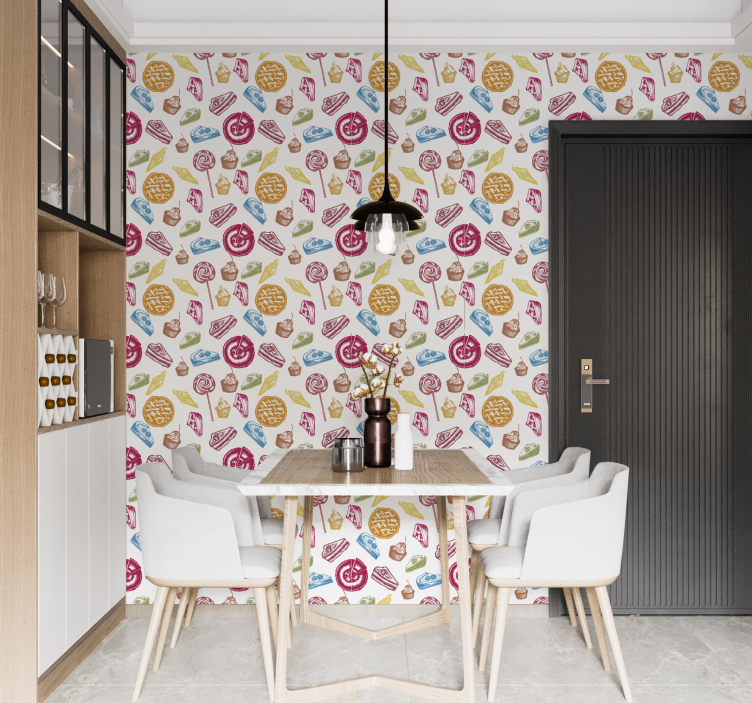 Different sweet desserts Kitchen Wallpaper - TenStickers