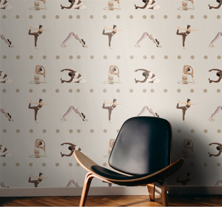 Different yoga poses Wallpaper - TenStickers