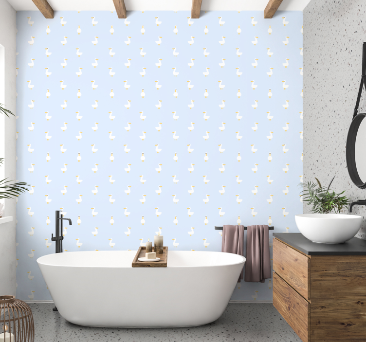 Duck Pattern animal wallpaper - TenStickers