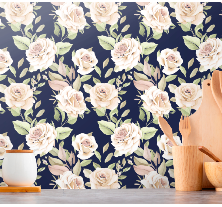 Elegant Floral Composition floral ornament wallpaper - TenStickers