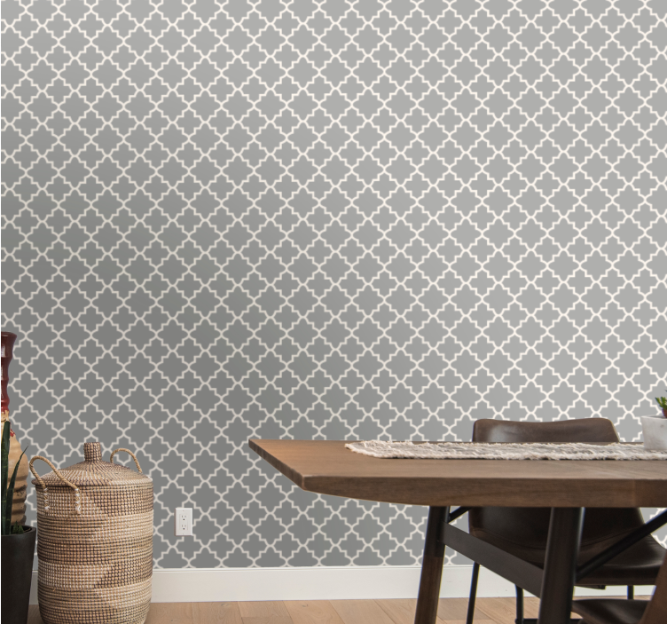 Elegant geometric shapes dining room wallpaper - TenStickers