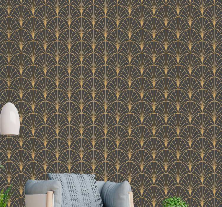 Elegant gold patterns modern wallpaper - TenStickers