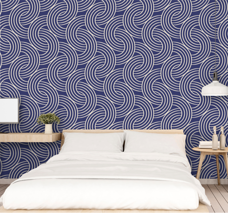 Elegant Spiral Waves geometric wallpaper Elegant Spiral Waves geometric wallpaper - TenStickers