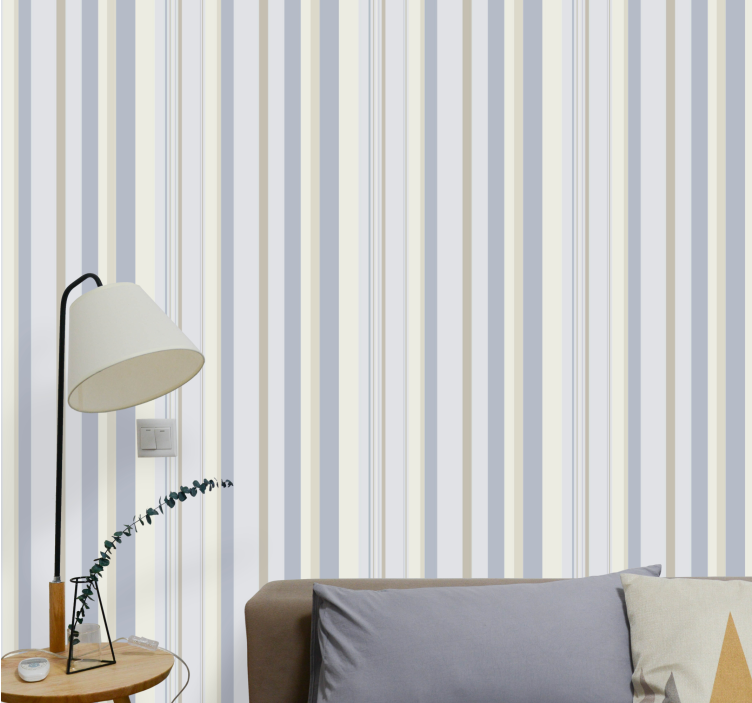 Gray elegant motif vertical line wallpaper - TenStickers