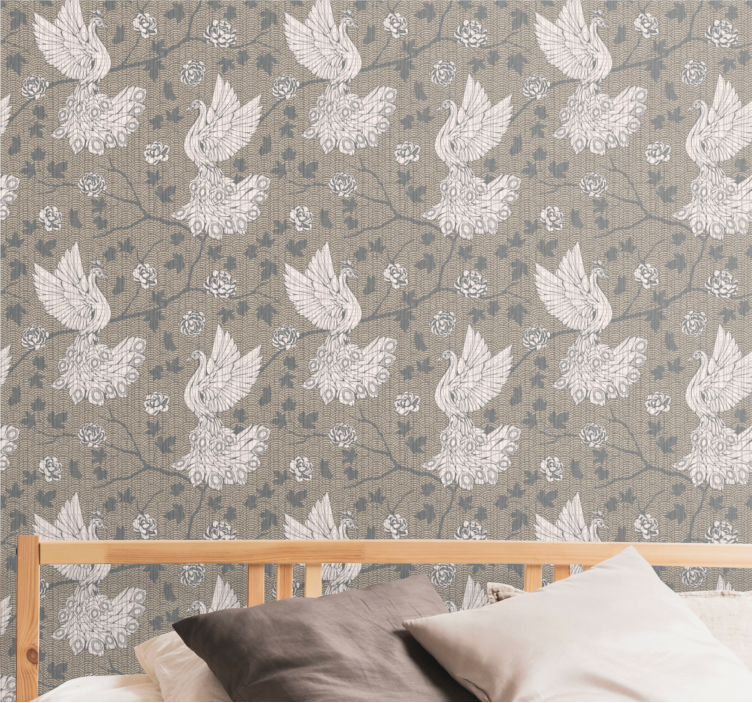 Elegant Swans Design birds wallpaper - TenStickers