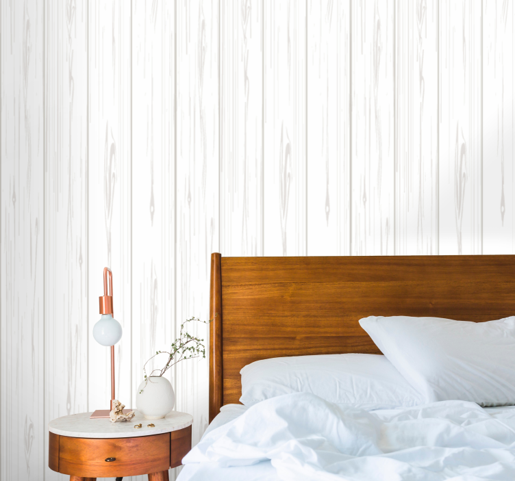 Elegant light gray effect wood wallpaper - TenStickers