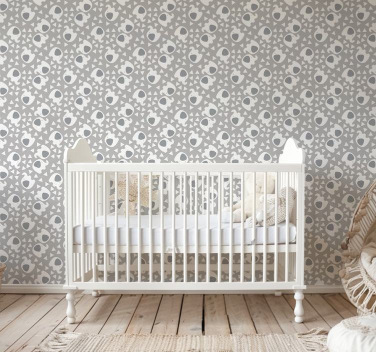 elephant with triangles Nursery wallpaper - TenStickers