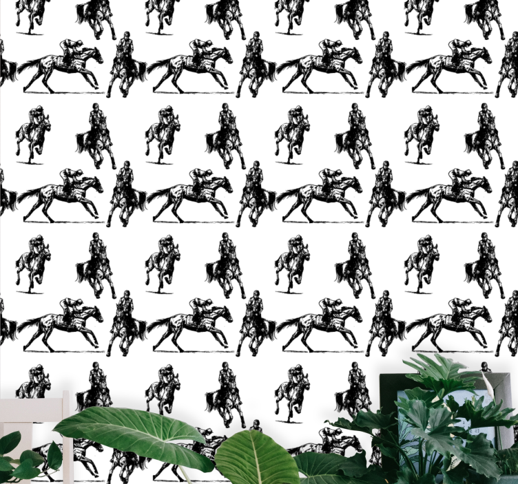 Equestrian Motif animal wallpaper - TenStickers
