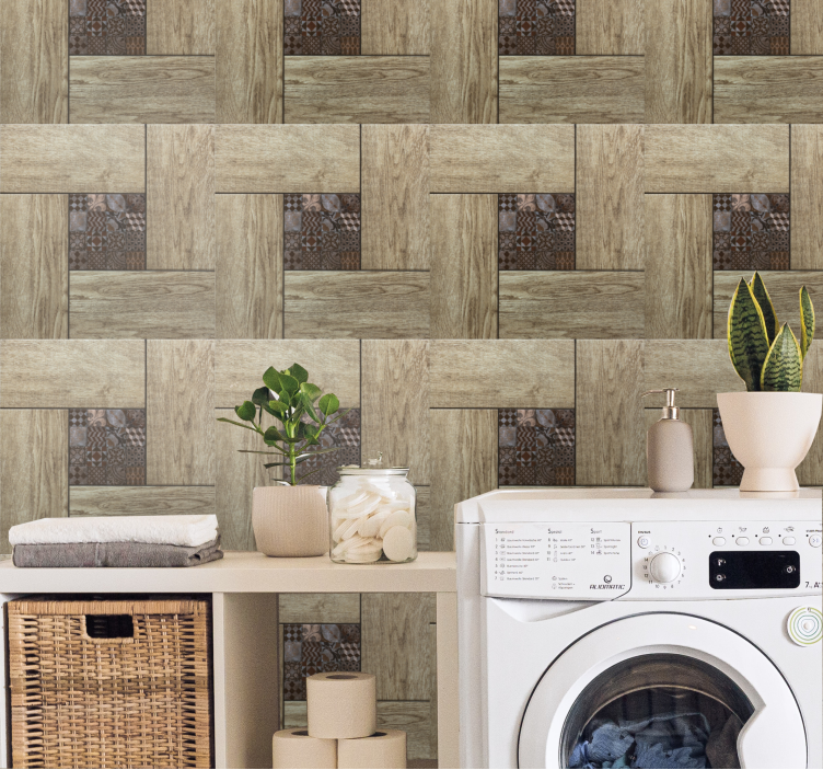 Faux Wood Panels wood wallpaper - TenStickers