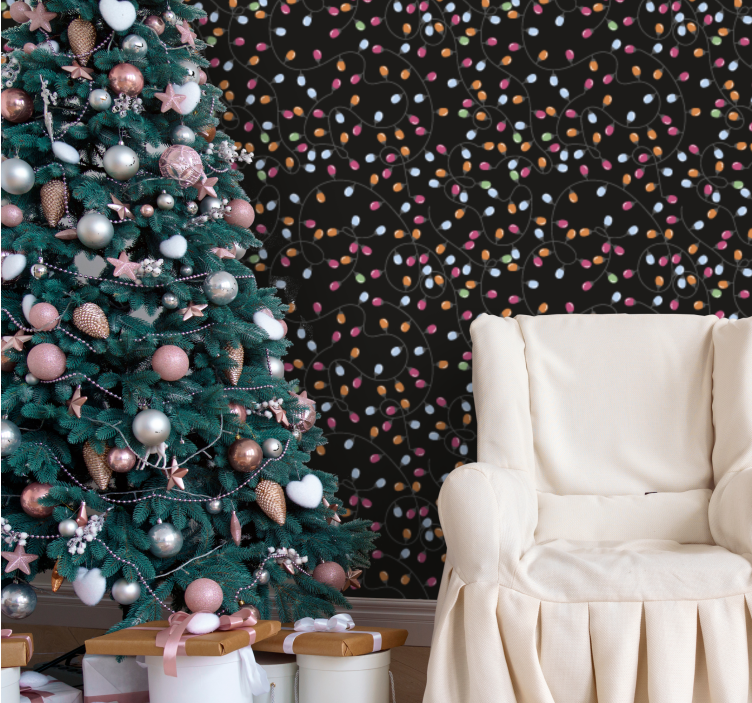Festive Light Patterns christmas wallpaper - TenStickers
