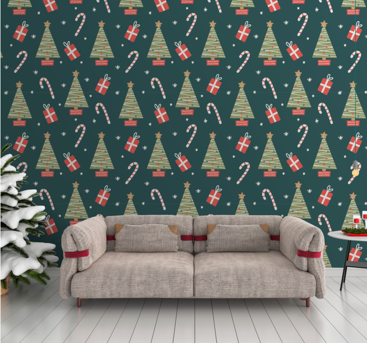 Festive Season Decor christmas wallpaper - TenStickers