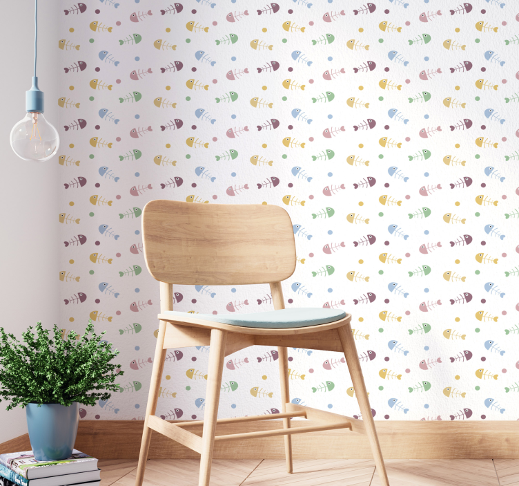 Fish-bones Animal Wallpaper - TenStickers