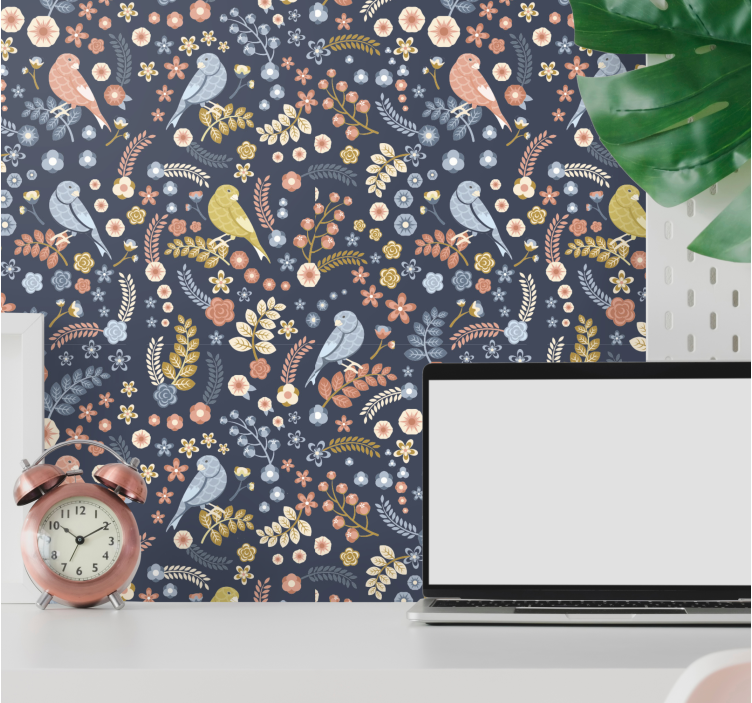 Floral Avian Design nature wallpaper - TenStickers