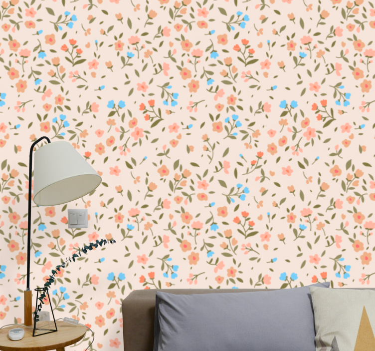 Floral Blossom Charm flower wallpaper - TenStickers