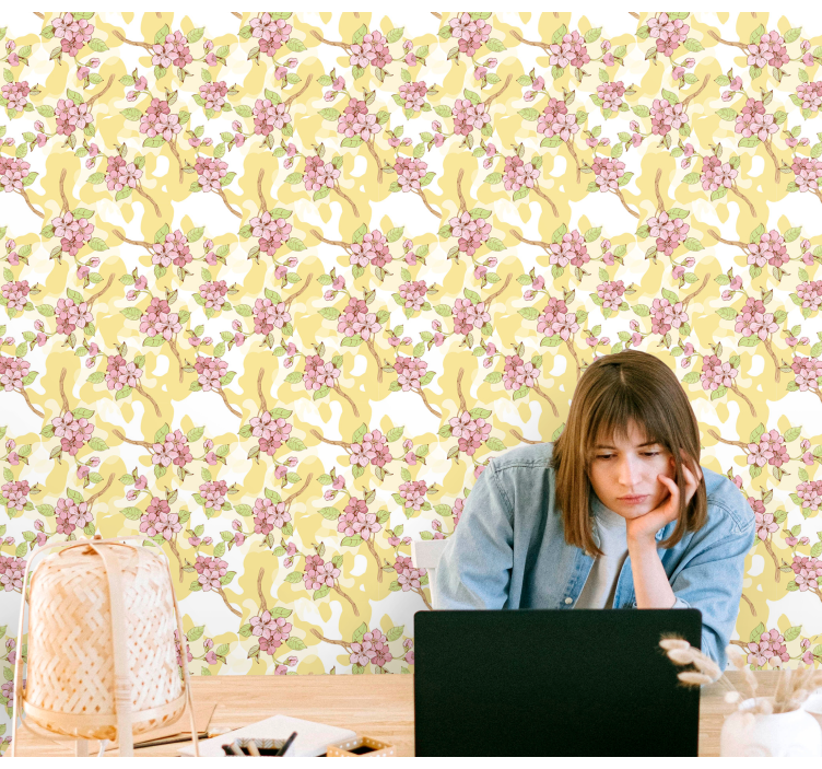 Floral Cascade flower wallpaper - TenStickers