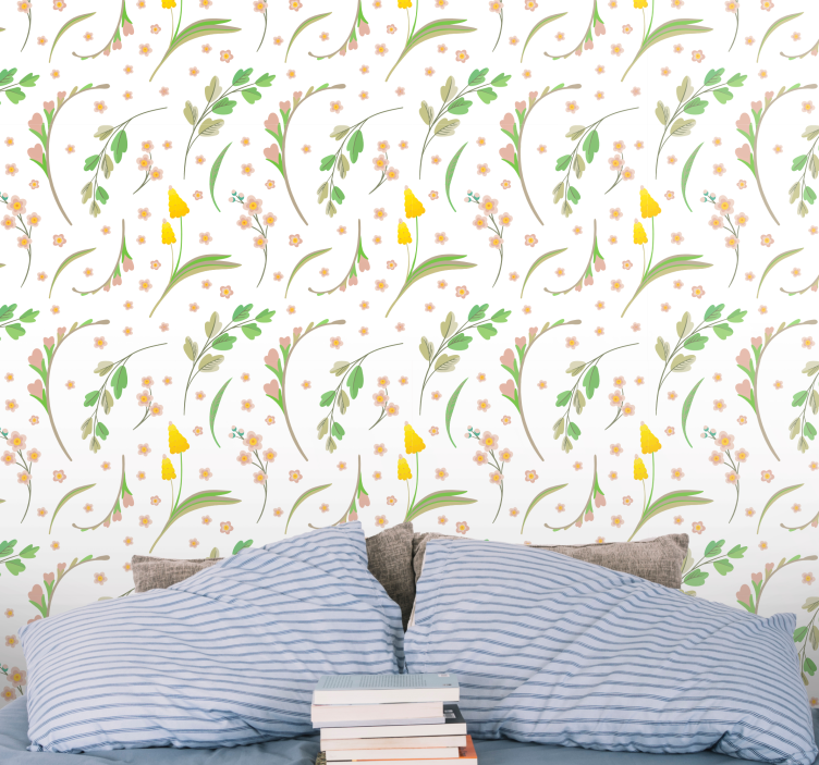 Floral Essence flower wallpaper - TenStickers