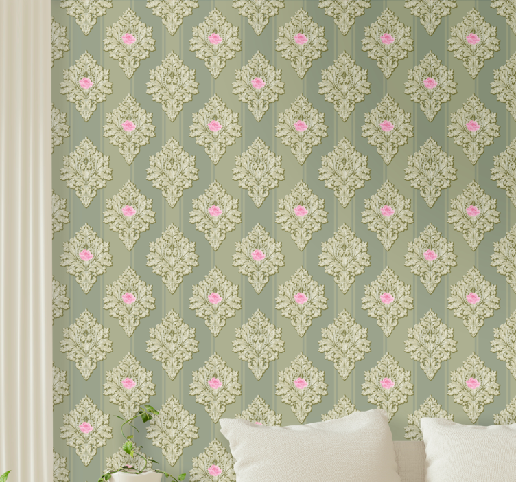 Floral ornament wallpaper rose floral accents - TenStickers