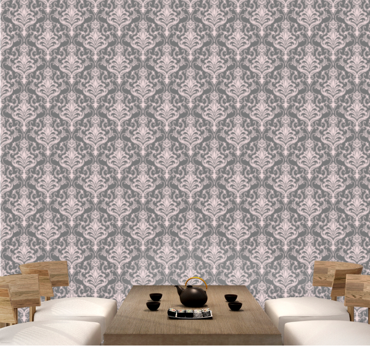 Floral ornament wallpaper with elegant floral detailing - TenStickers