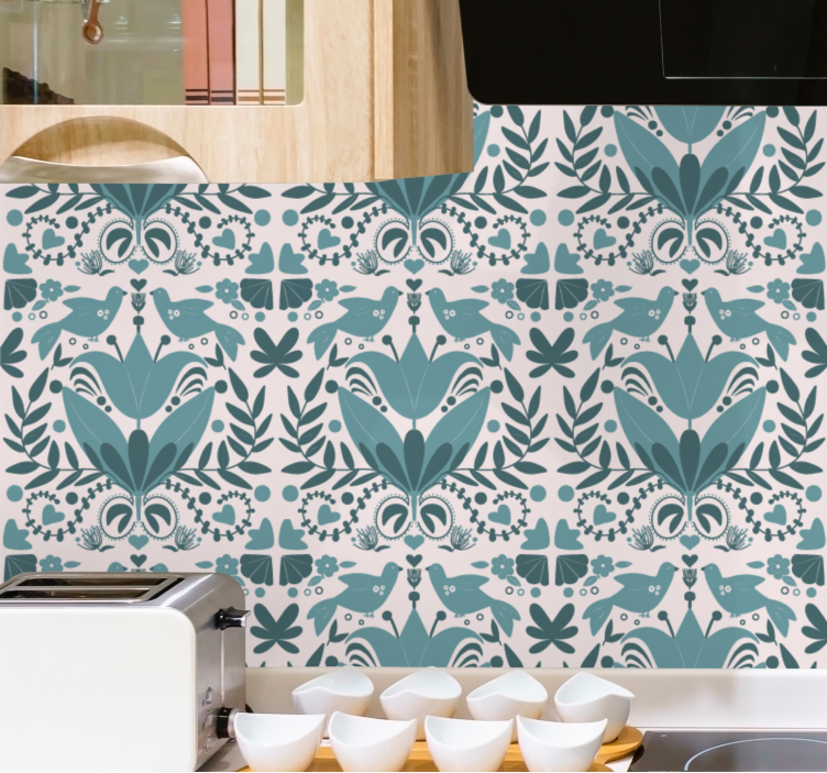 Floral Symmetry Patterns floral ornament wallpaper - TenStickers