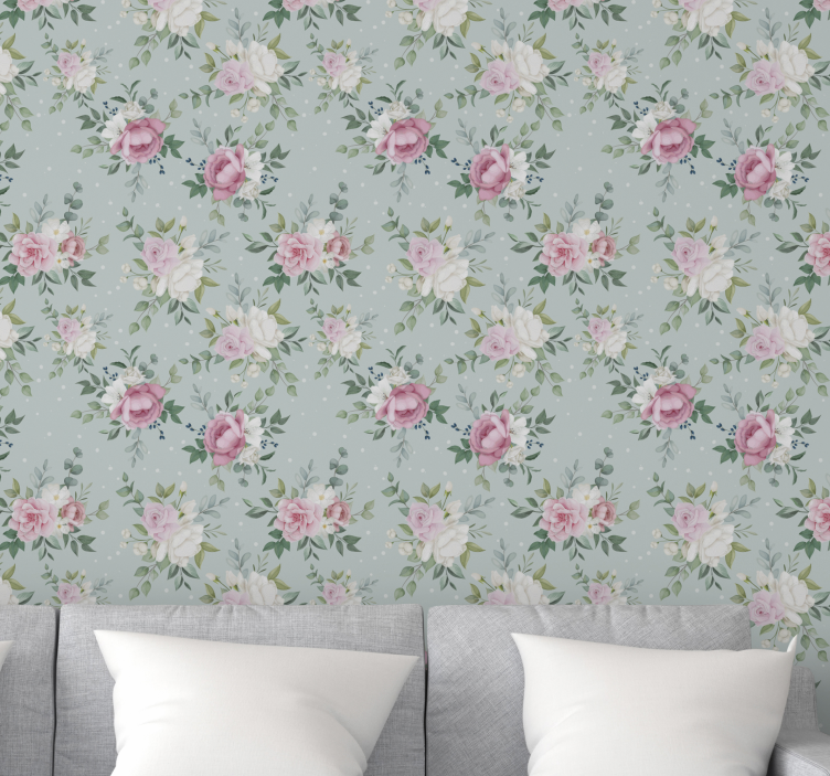 Floral Vintage flower wallpaper - TenStickers