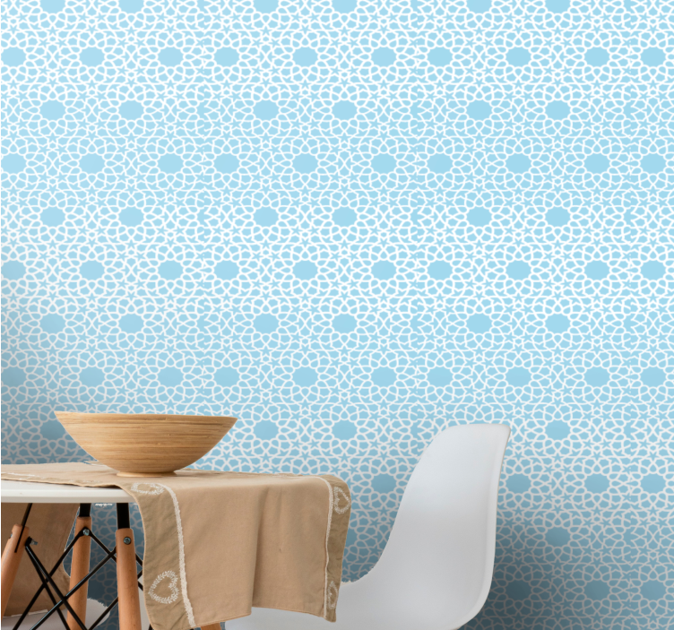 Flowery circle pattern floral ornament wallpaper - TenStickers