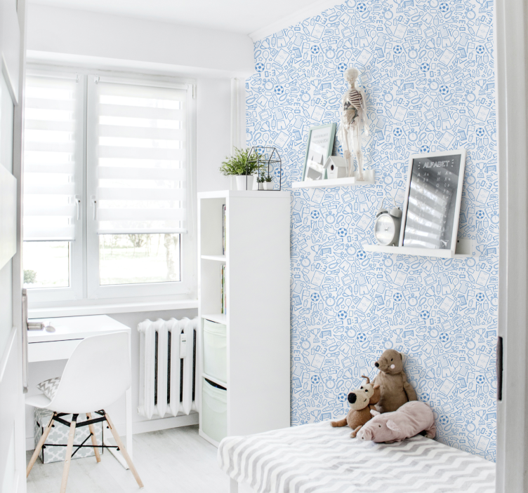 Football, soccer doodle illustration wallpaper - TenStickers