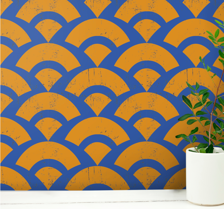 Geometric Arch Pattern geometric wallpaper - TenStickers