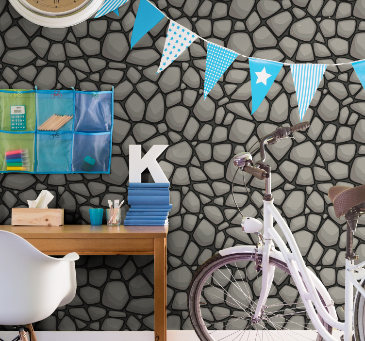 Geometric Backdrop stone wallpaper - TenStickers