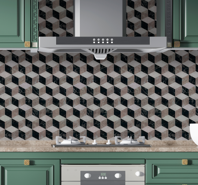 Geometric Cube Arrangement metal wallpaper - TenStickers