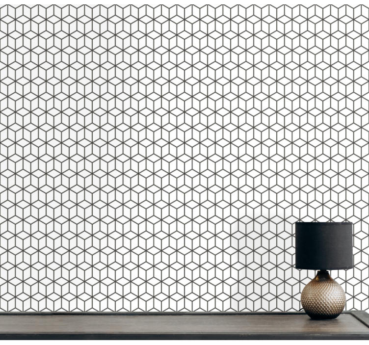 Geometric Cubic Pattern geometric wallpaper - TenStickers