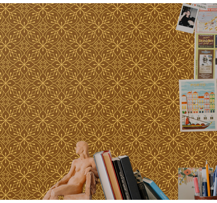 Geometric Floral tile wallpaper - TenStickers