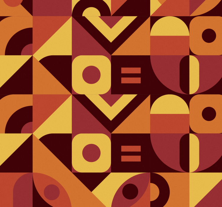 Geometric Love shapes wallpaper - TenStickers
