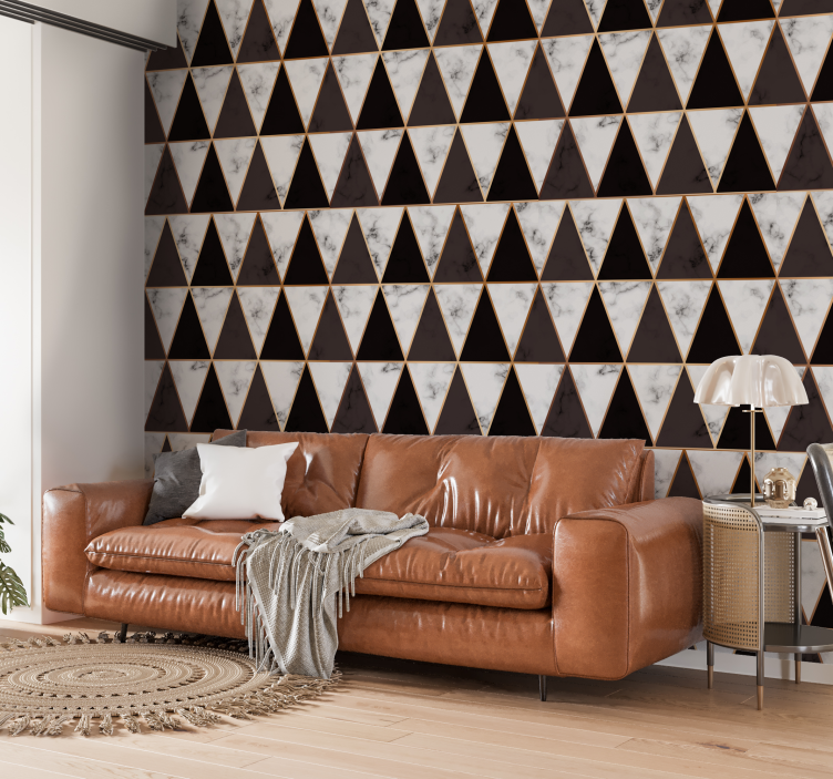 Geometric Marble Triangles geometric wallpaper - TenStickers
