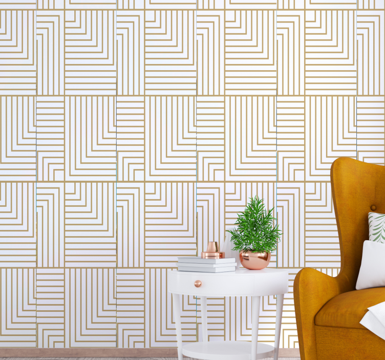 Geometric Maze geometric wallpaper - TenStickers