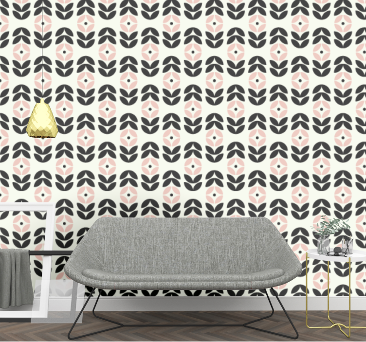 Geometric Petal Motif ornamental wallpaper - TenStickers