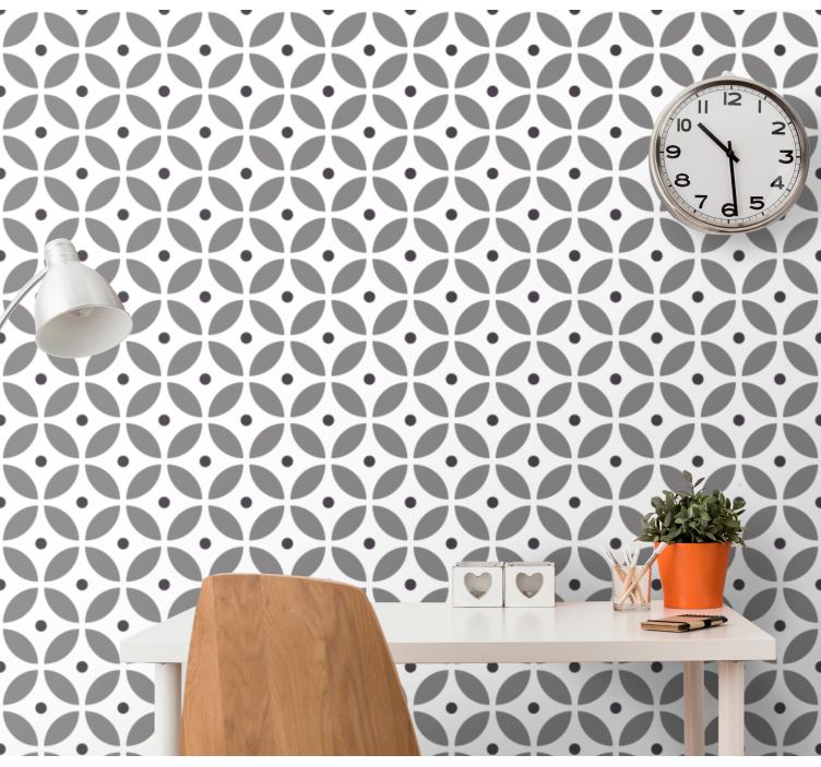 Geometric Petal Pattern geometric wallpaper - TenStickers