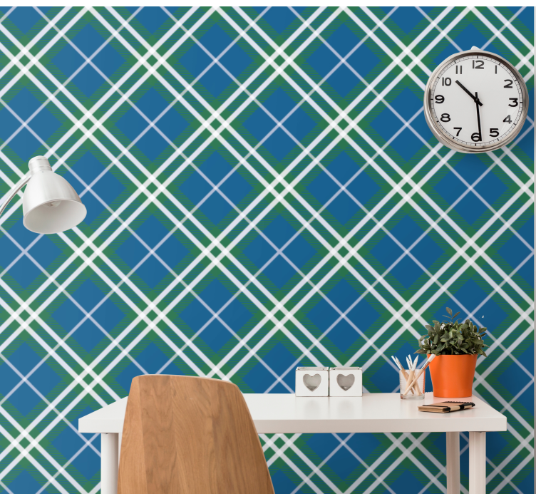 Geometric Plaid geometric wallpaper - TenStickers