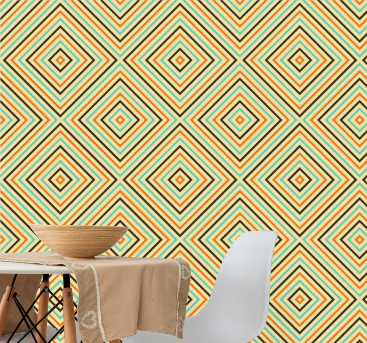 Geometric Rhombus geometric wallpaper - TenStickers